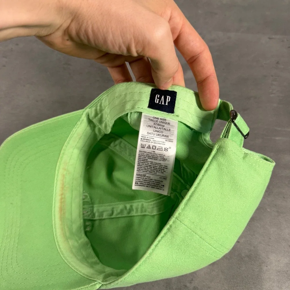 Gap Baseball Cap Unisex One Size Lime Green Embroidered‎ Logo Adjustable Hat
